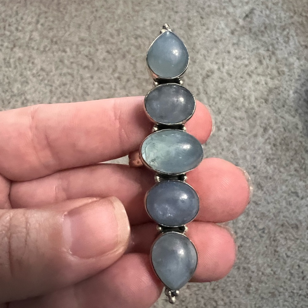 Sterling Silver Chalcedony Crawler Ring - image 1